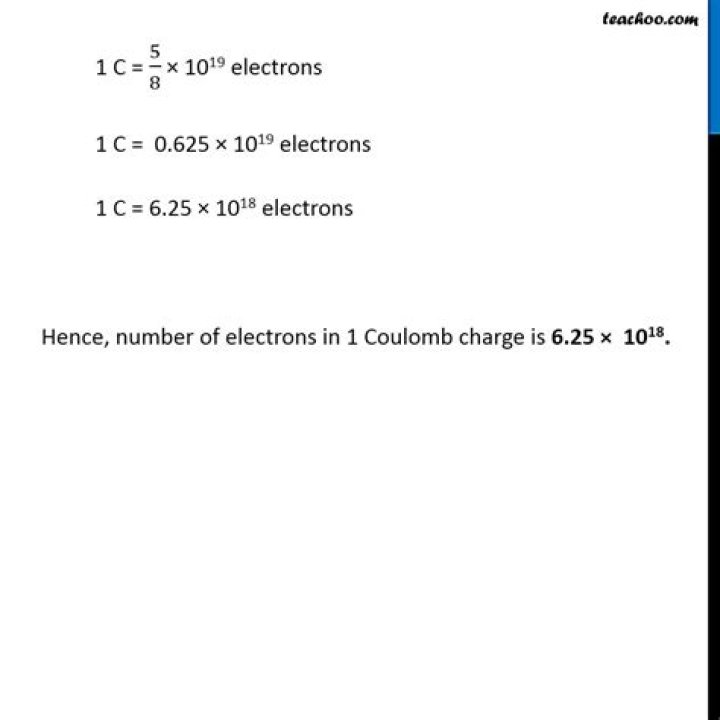 1 coulomb is equal to how many electrons