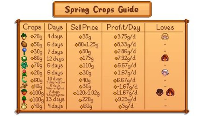 best spring crop stardew