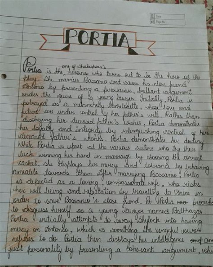 character sketch of portia