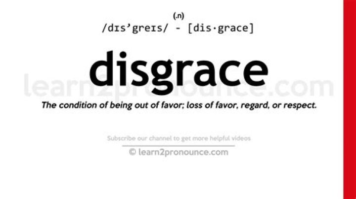 disgrace meaning
