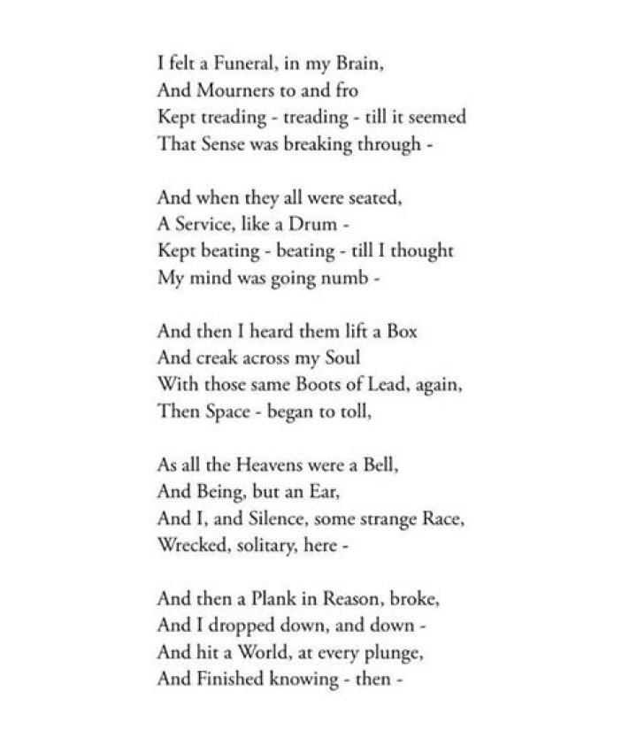 i felt a funeral in my brain