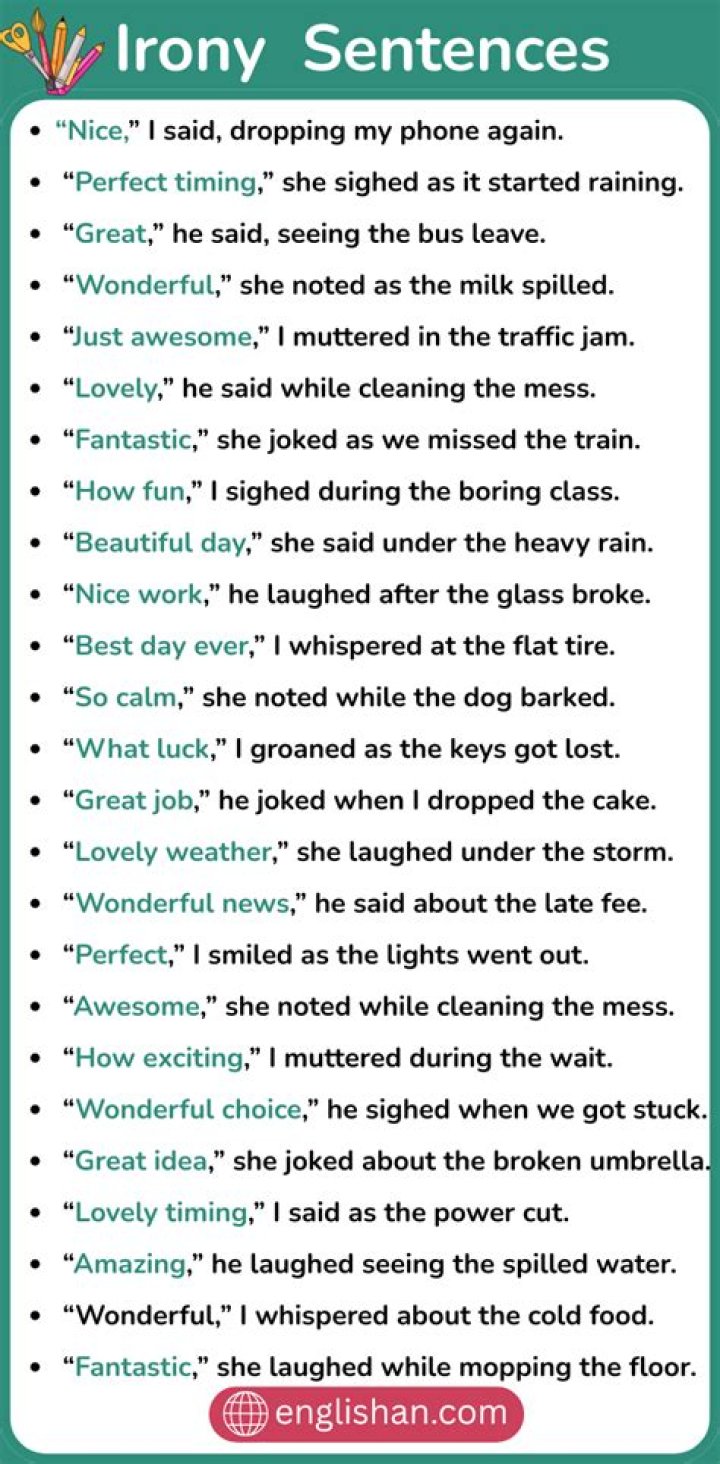 irony examples sentences