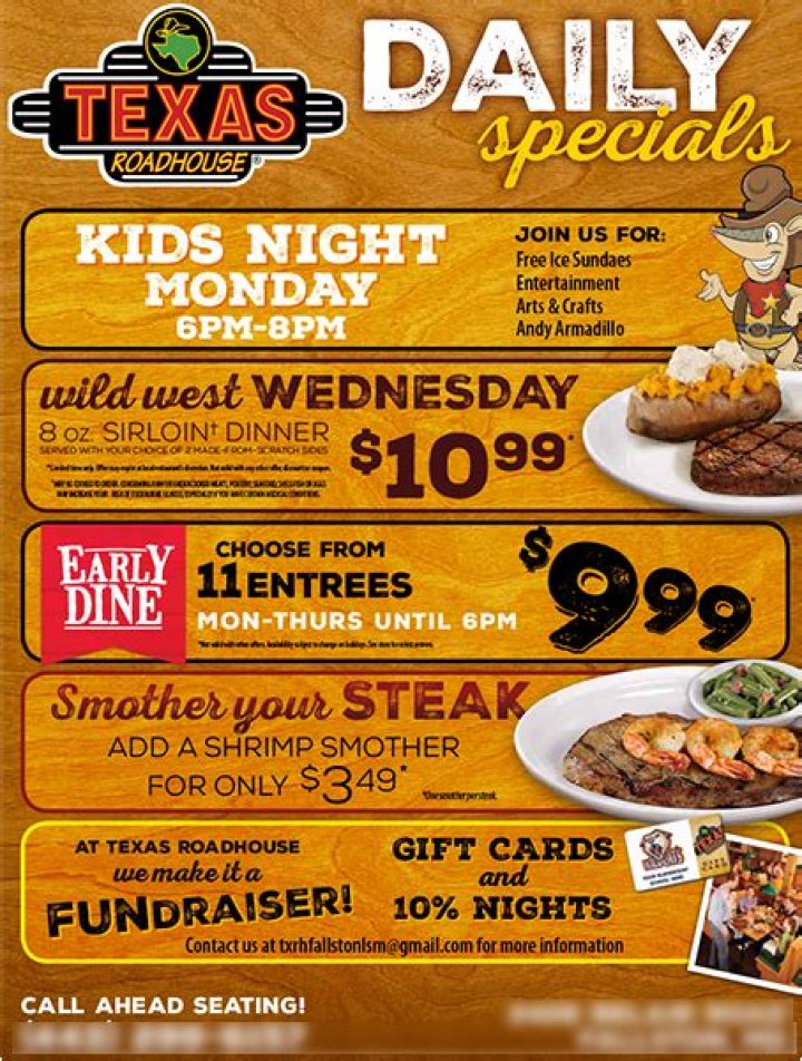 texas roadhouse wednesday special
