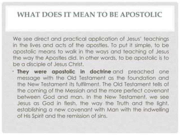 what does apostolic mean